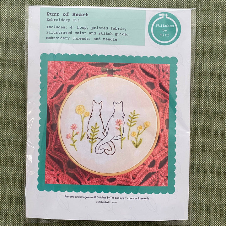 Purr of Heart Cat Craft DIY Embroidery Kit