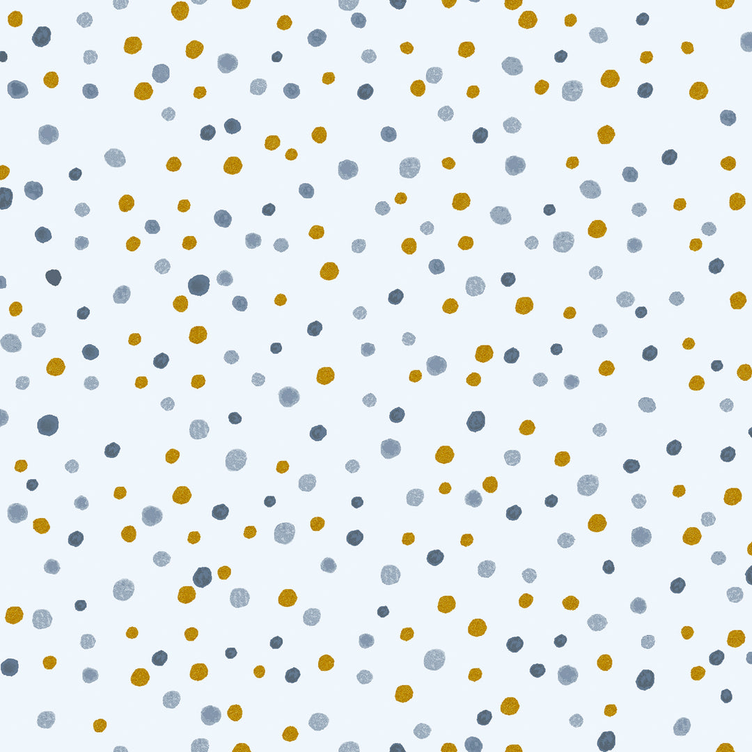 Chill Out - Pow Pow! - Snow Metallic Fabric