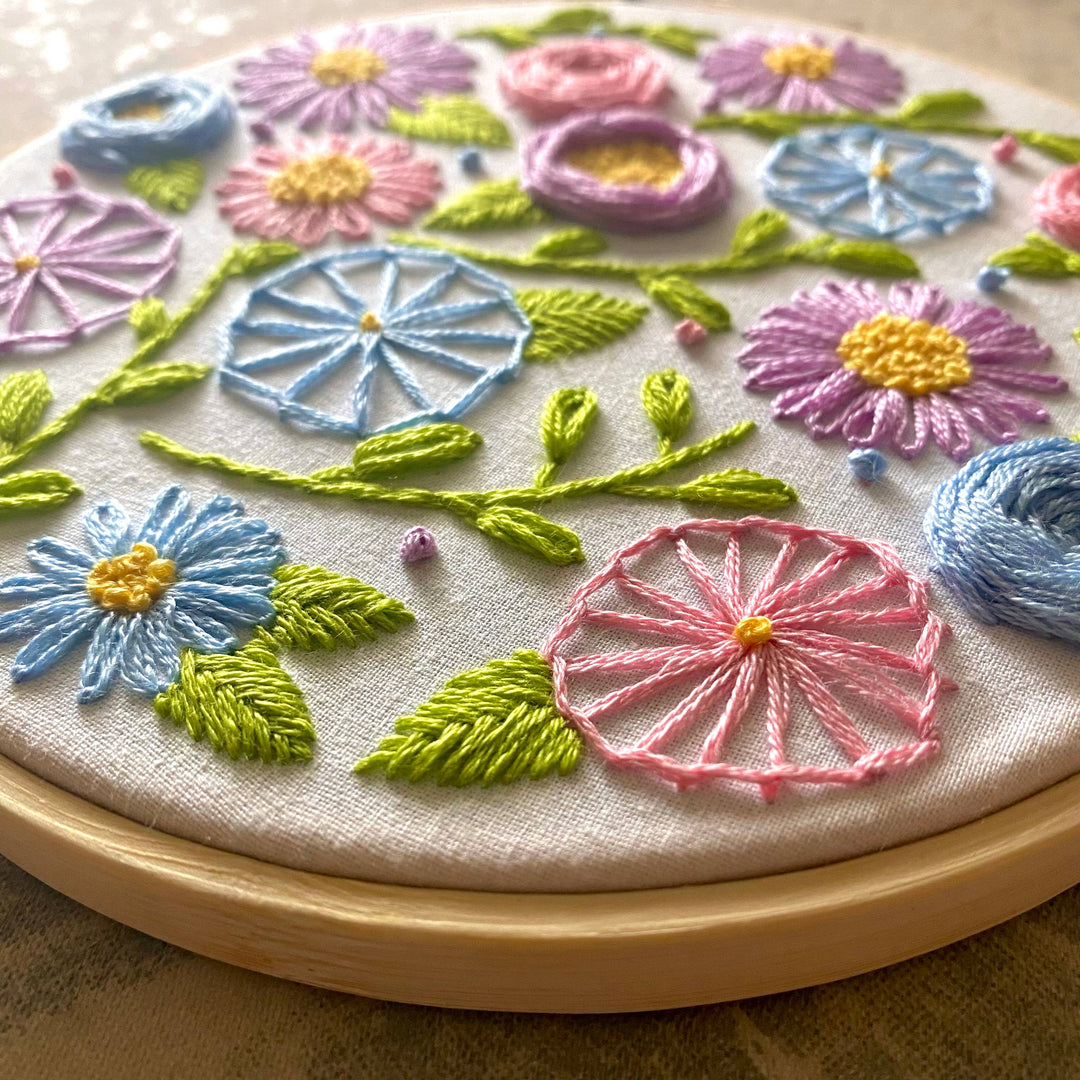 Floral Sampler Craft DIY Embroidery Kit