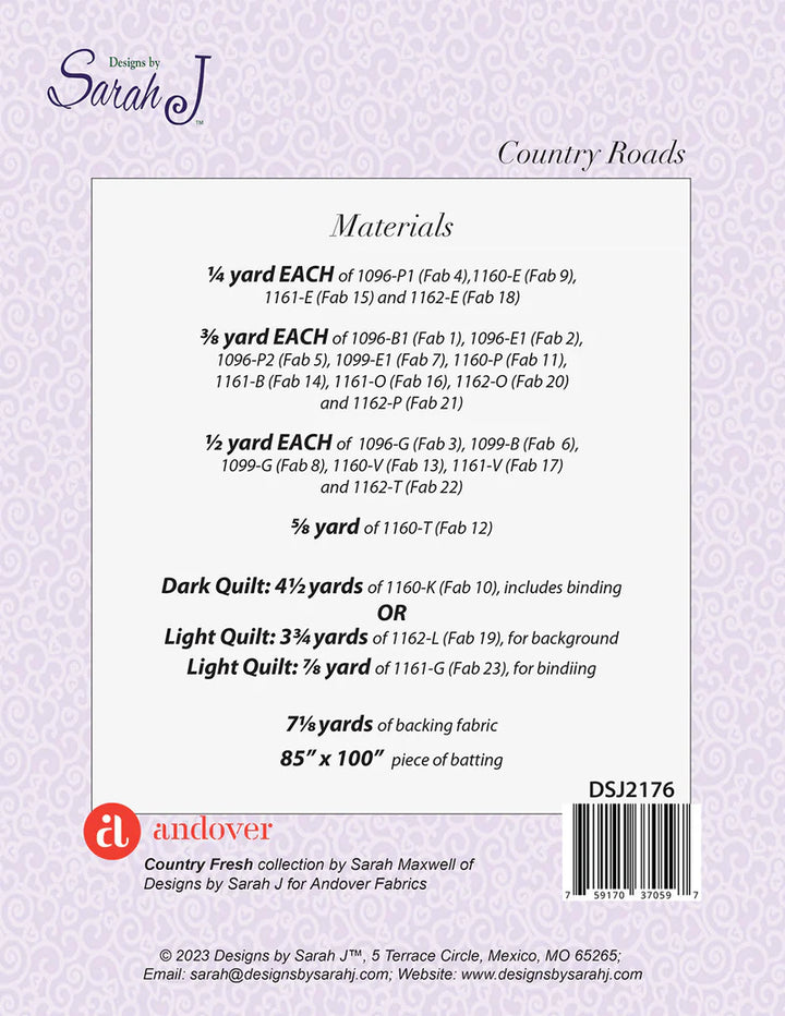 Country Roads Quilt Pattern