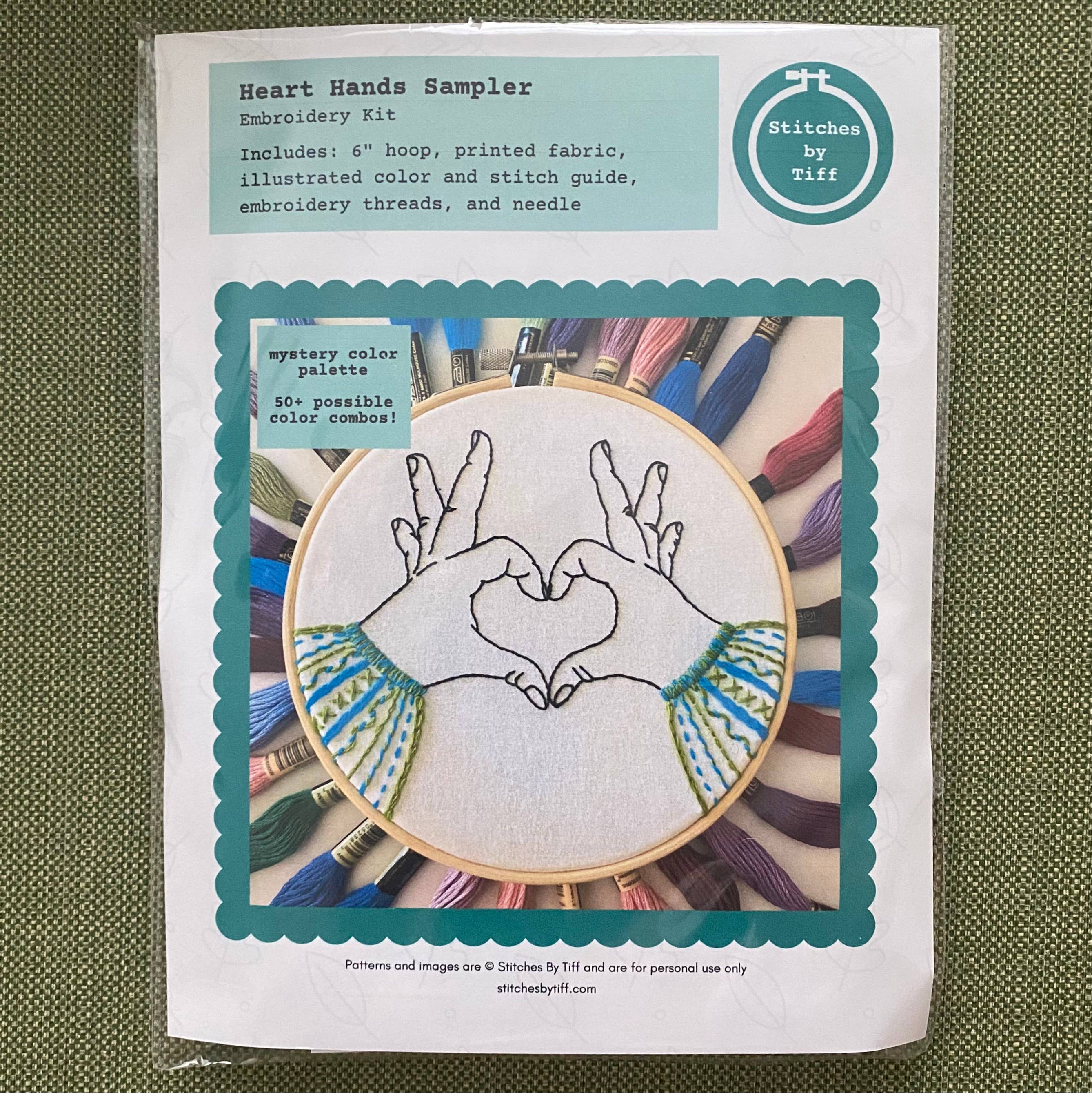 Heart Hands Sampler Craft DIY Embroidery Kit
