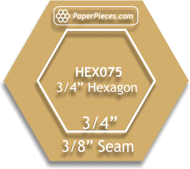 Paper Pieces - 3/4 Hexagon Acrylic Template