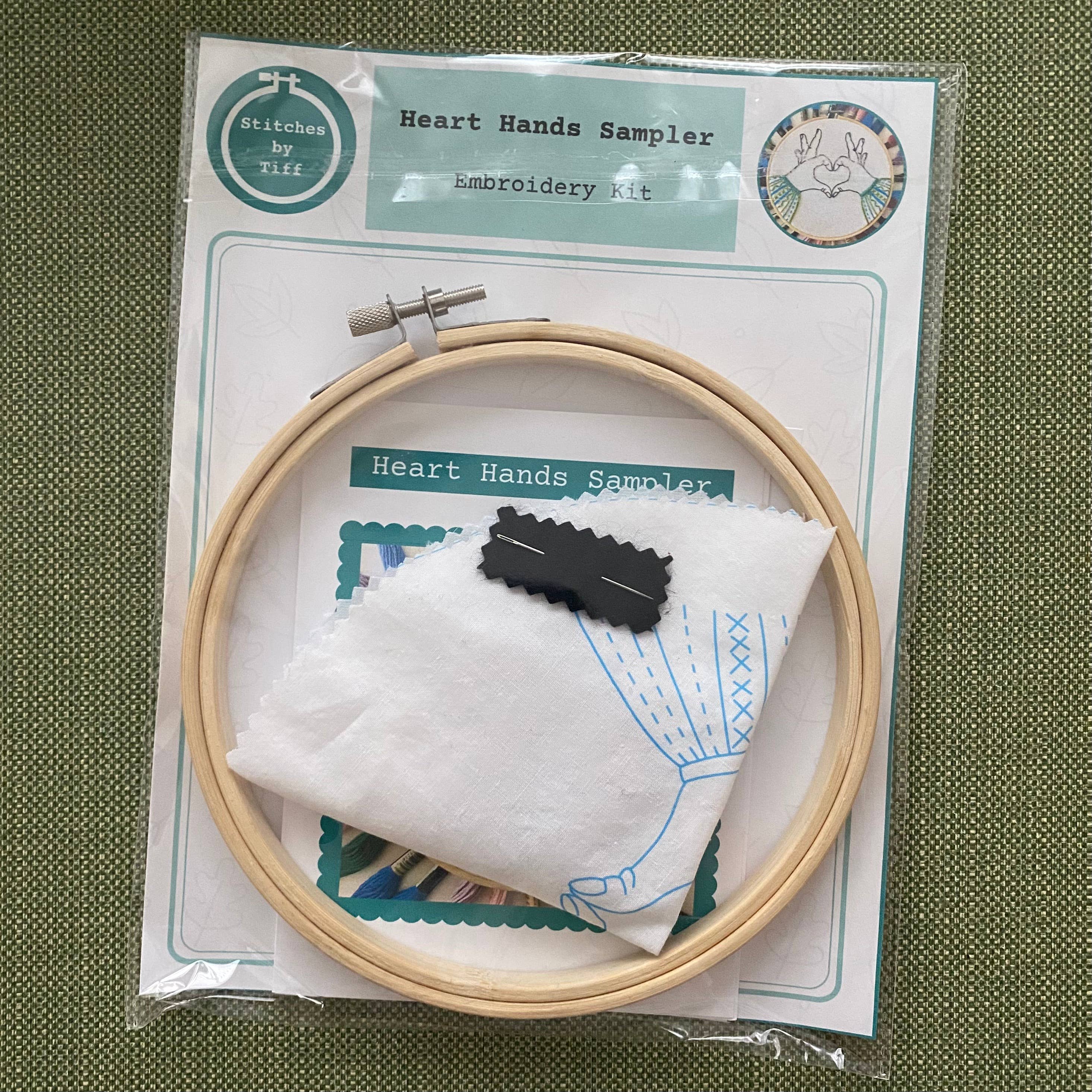 Heart Hands Sampler Craft DIY Embroidery Kit