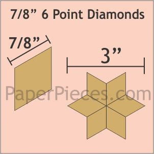 Paper Pieces - 7/8" 6-Point-60 Degree Diamonds - 1320 pcs