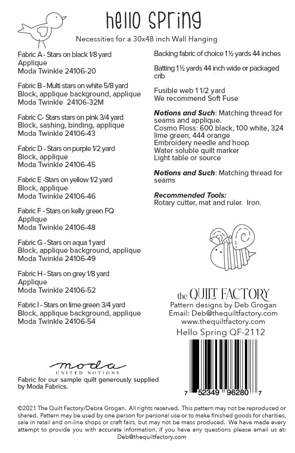 Hello Spring Quilt Pattern - The Quilt Factory