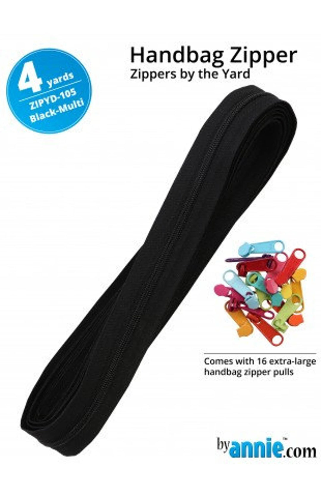 4 yards of 16mm #4.5 zipper chain and 16 Extra-Large Pulls