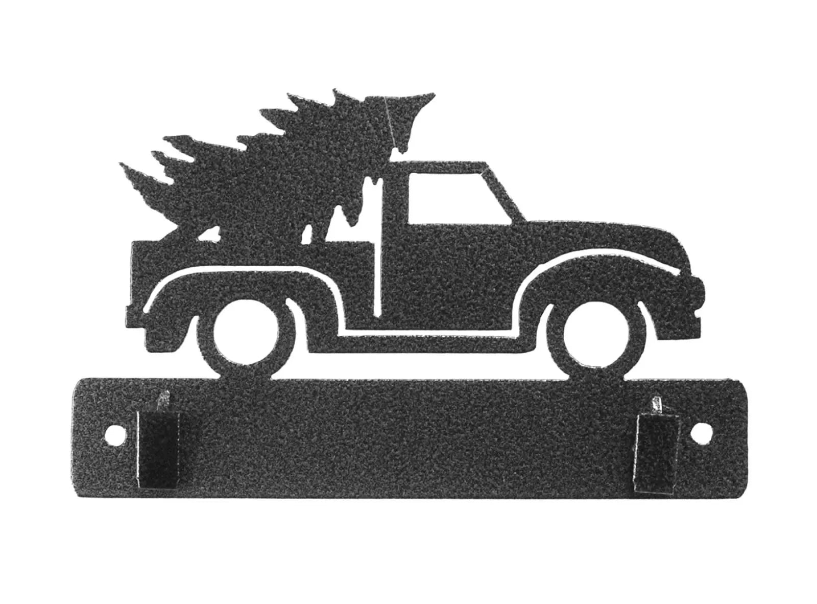 12in Christmas Truck with Clips - Charcoal