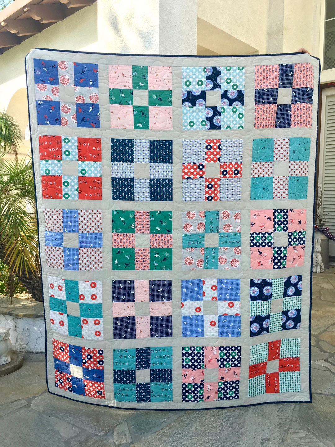 Uneven Nine Patch Quilt Pattern