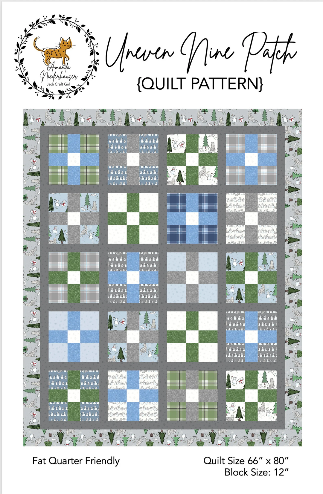 Uneven Nine Patch Quilt Pattern