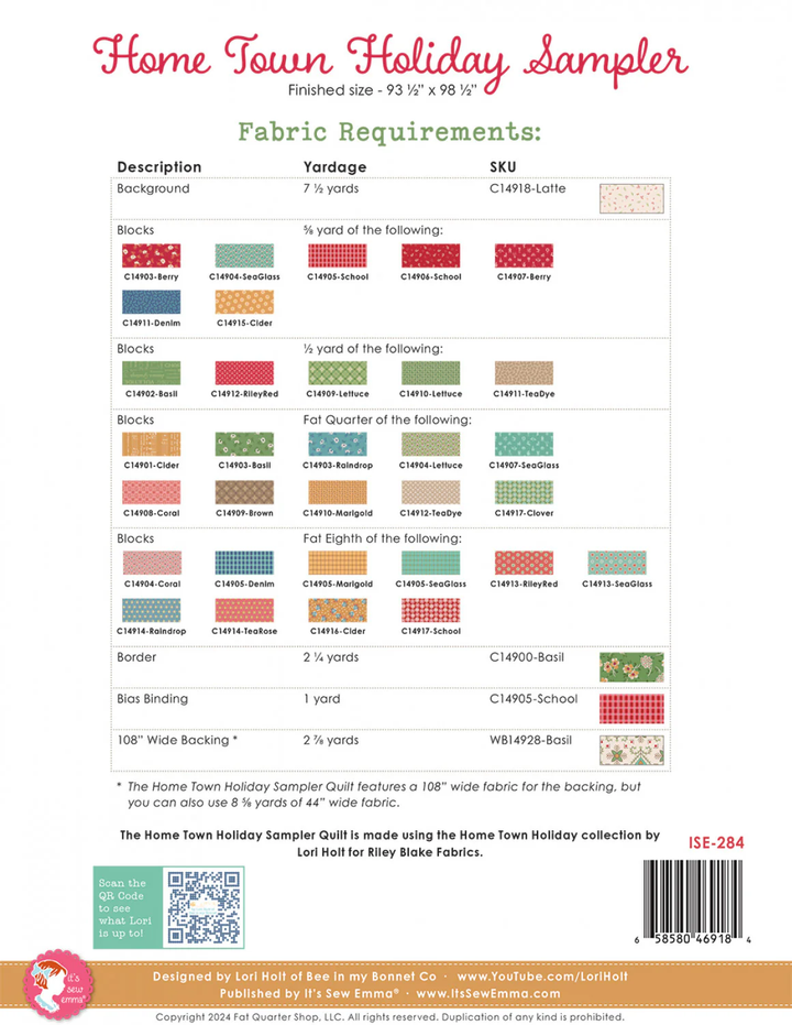 Hometown Holiday Sampler Pattern