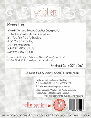 Whiskers for Machine Embroidery