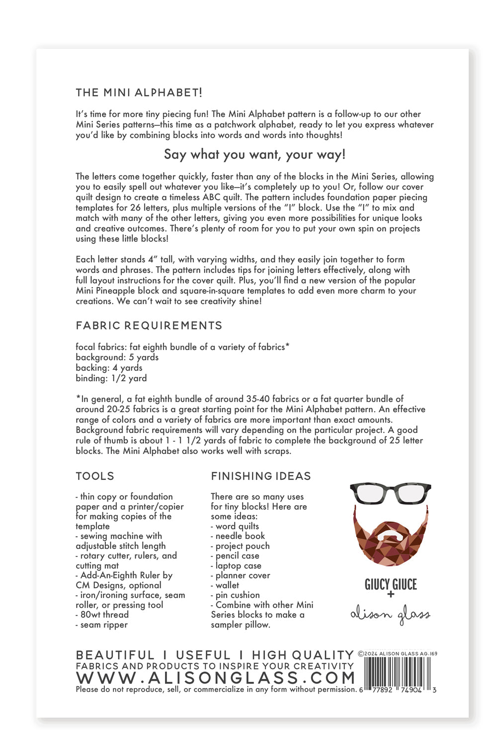 Mini Alphabet Pattern from Alison Glass & Giucy Giuce