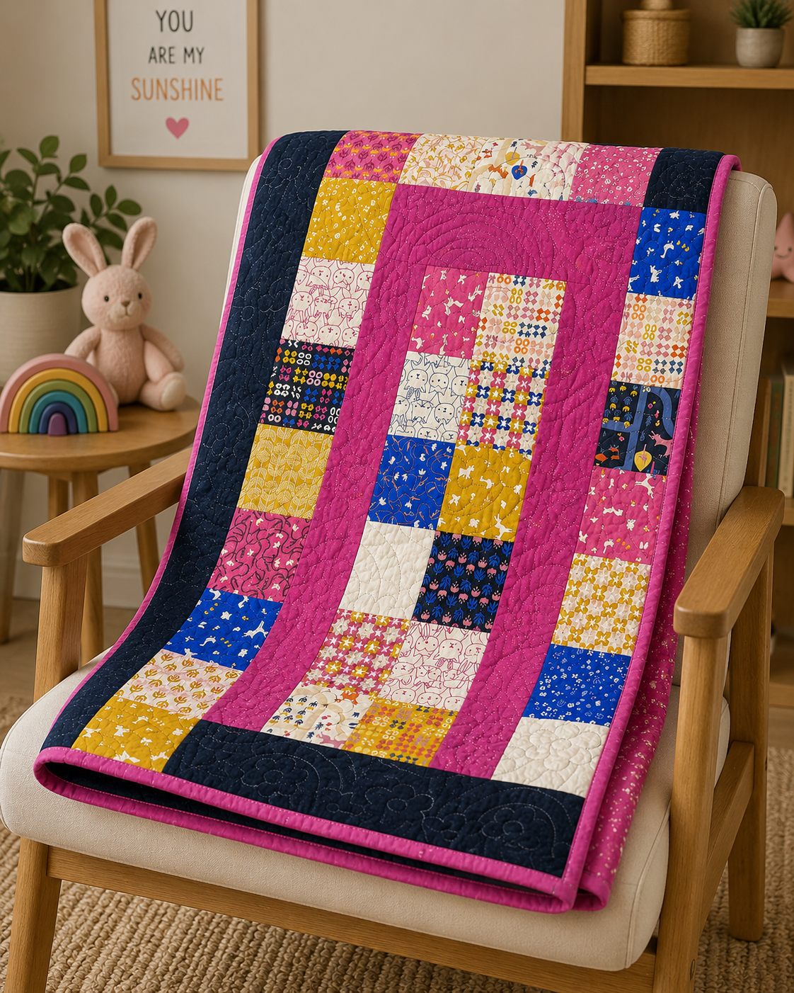 Finished Quilt: Woodland Park Baby Quilt