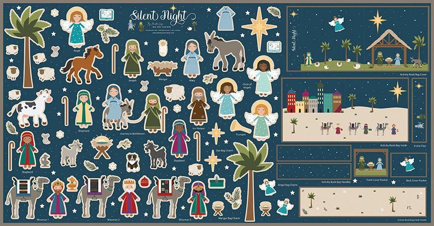 Silent Night Felt Nativity Panel - Riley Blake
