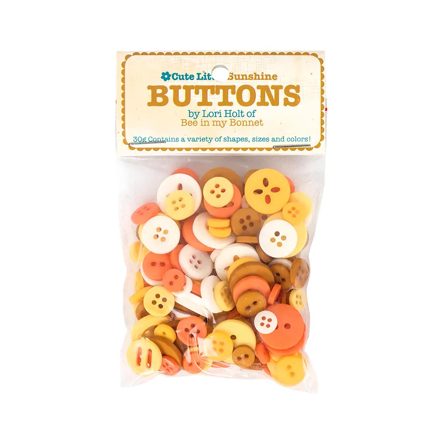 Cute Little Buttons - Sunshine - assorted yellows and oranges