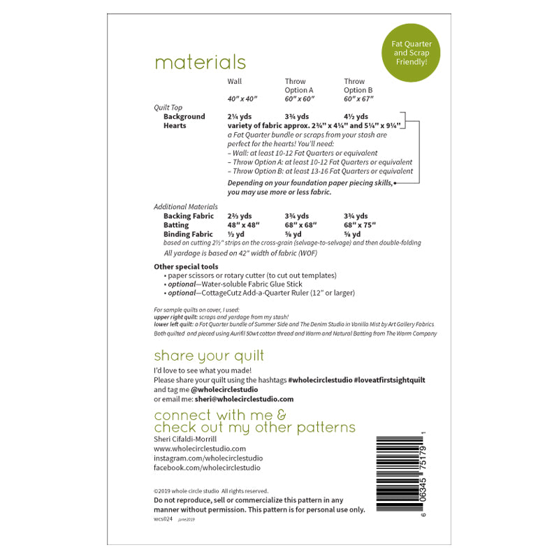 Love at First Sight Quilt - Whole Circle Studio