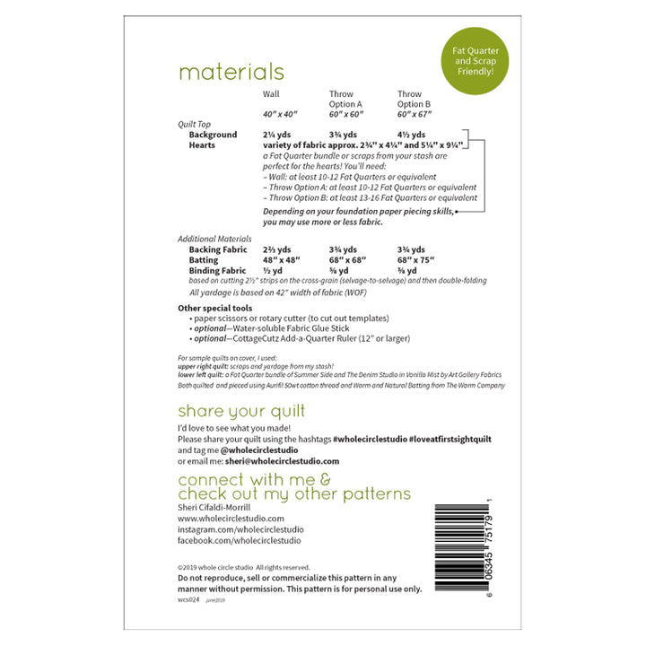 Love at First Sight Quilt - Whole Circle Studio