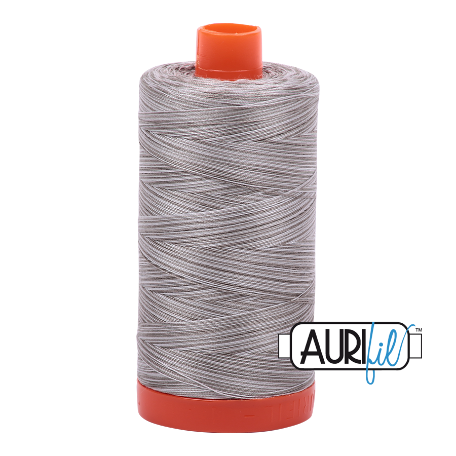 Aurifil Mako Cotton Thread 50WT - 4670 SIlver Fox Varigated