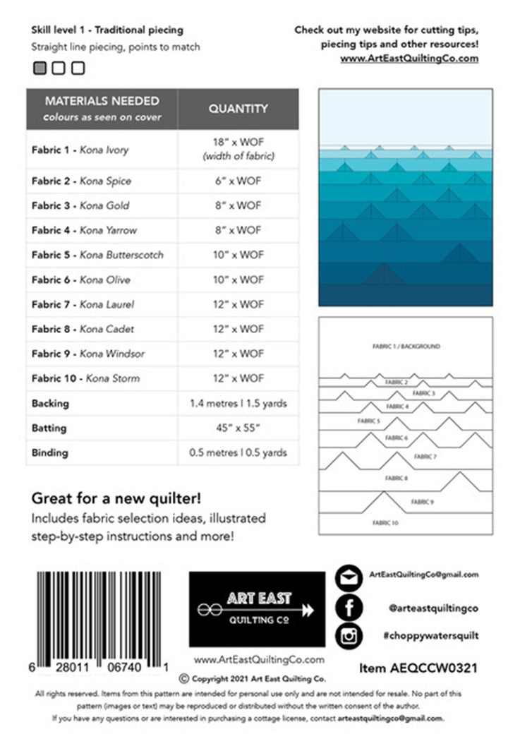 Choppy Waters Quilt Pattern - Art East Quilting