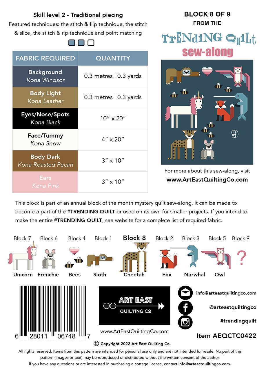 Trending Quilt Cheetah Block 8