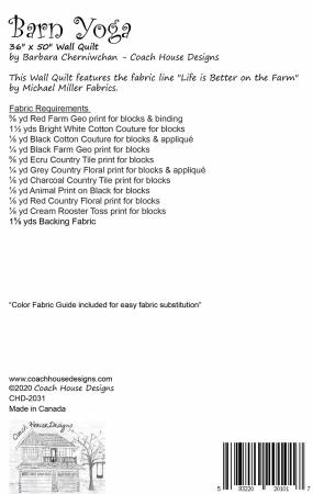 Barn Yoga Quilt Pattern  - Coach House Designs