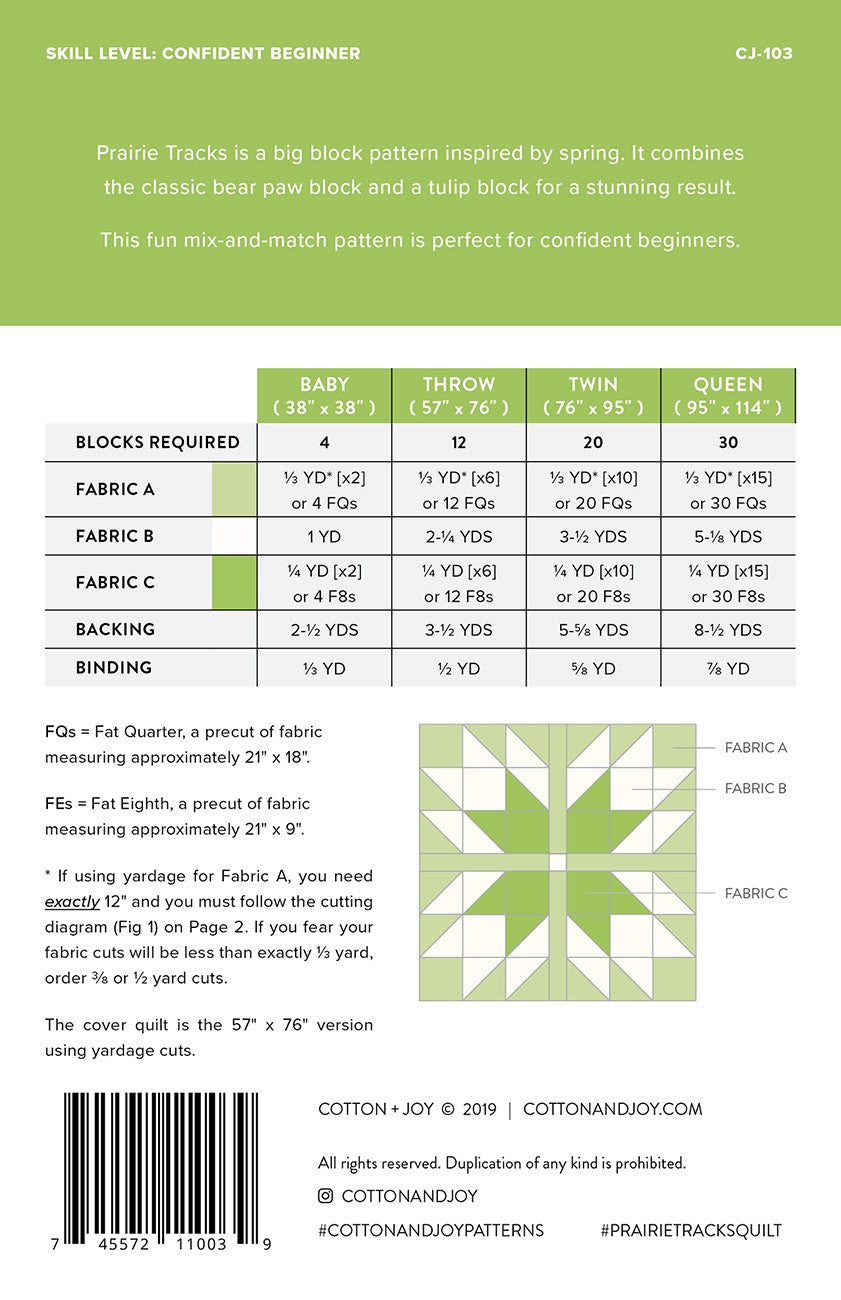 Prairie Tracks Quilt Pattern