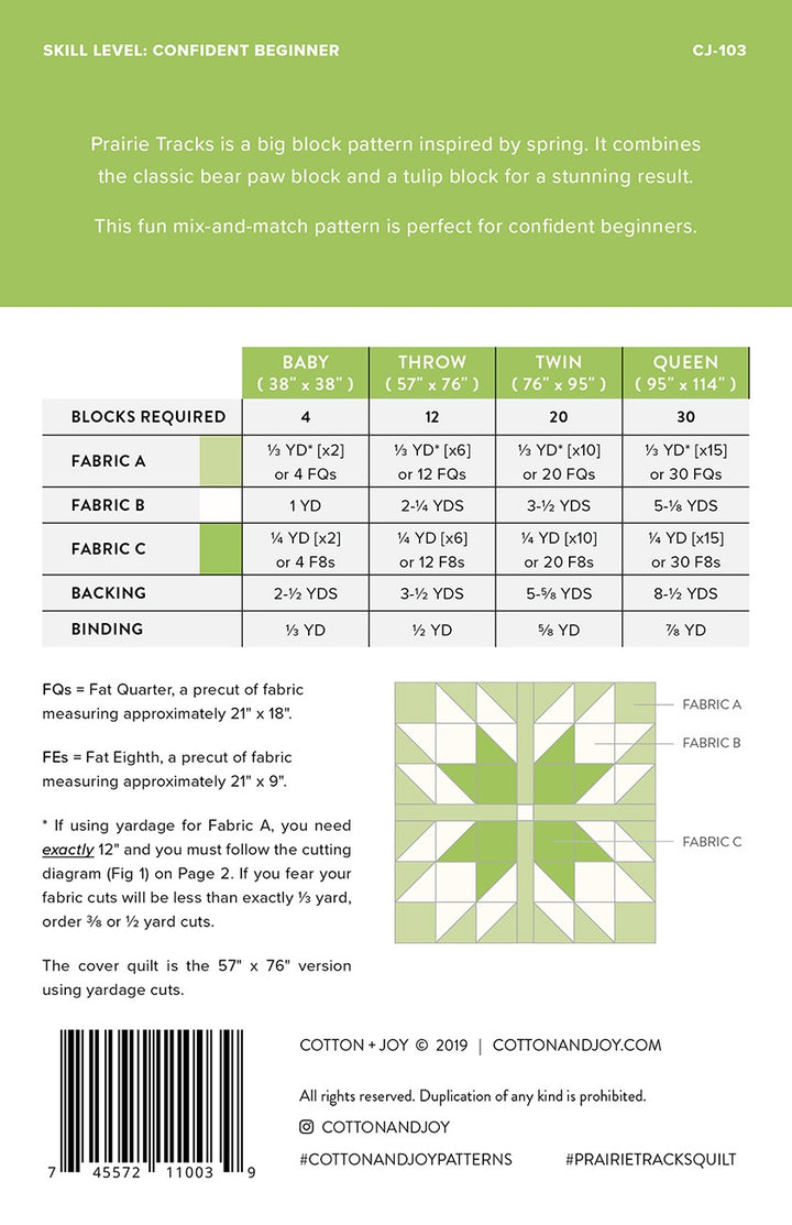 Prairie Tracks Quilt Pattern