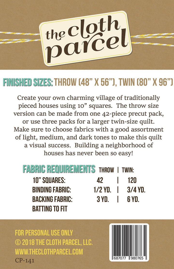 Hannas Houses Quilt Pattern