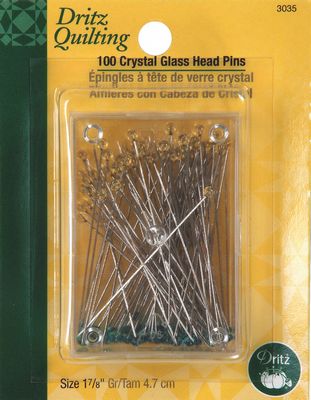 Crystal Glass Head Pins 100ct 3035