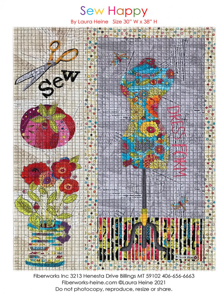Sew Happy Collage Pattern by Laura Heine