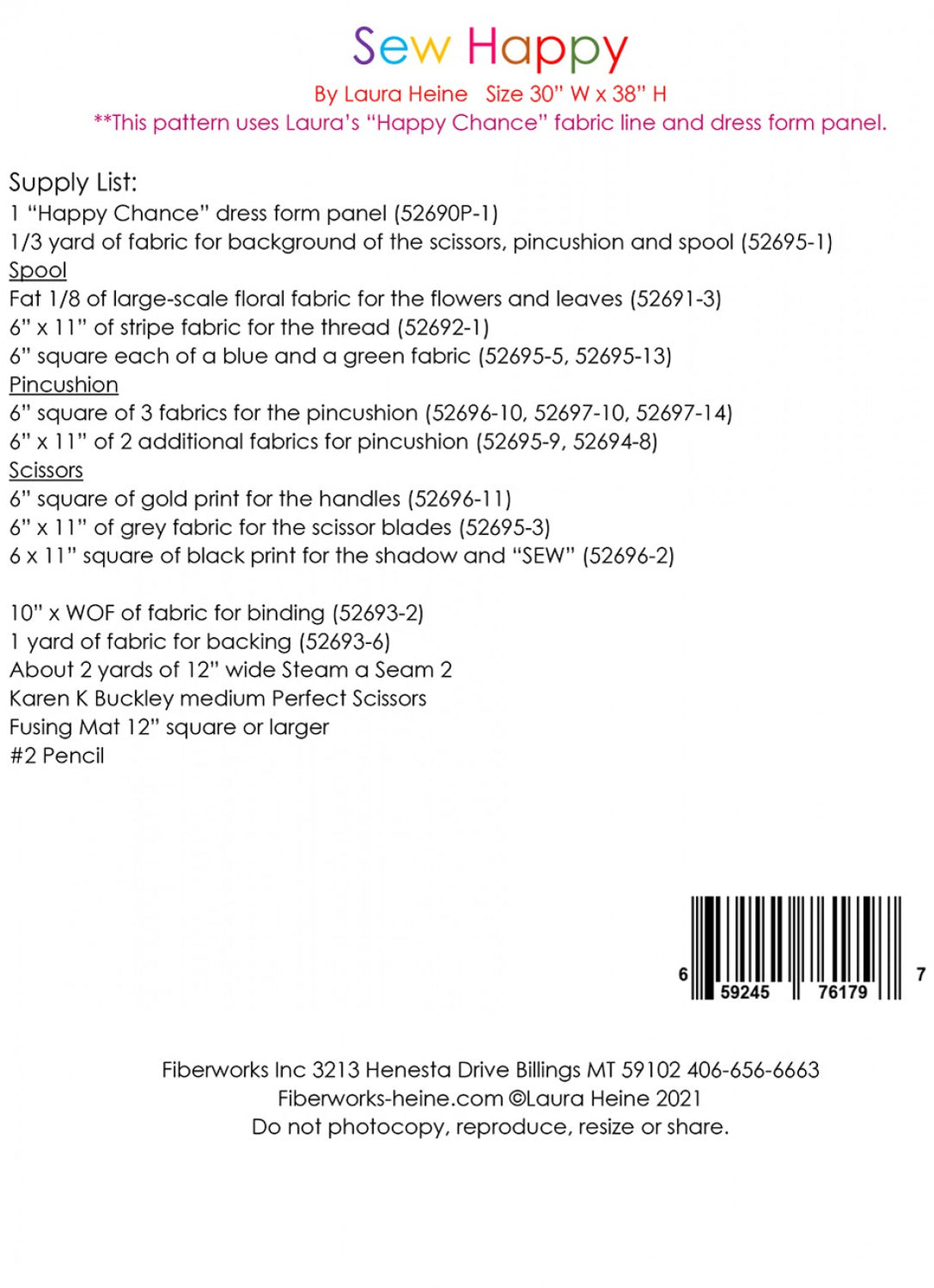 Sew Happy Collage Pattern by Laura Heine