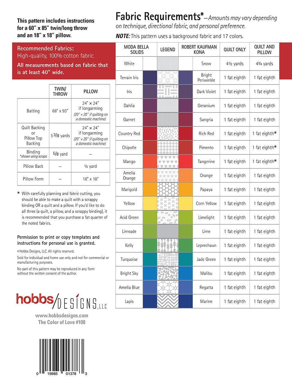 The Color of Love by Hobbs Designs
