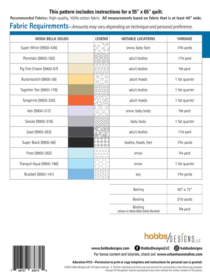 Adoration Pattern Quilt Pattren - Hobbs Designs
