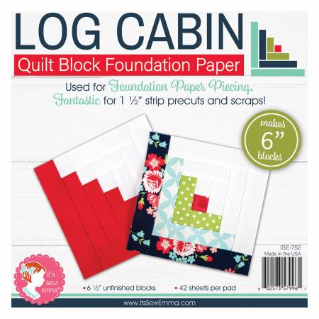 6 in Log Cabin Quilt Block Foundation Paper Pad