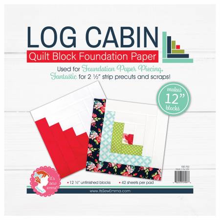 12 in Log Cabin Quilt Block Foundation Paper Pad