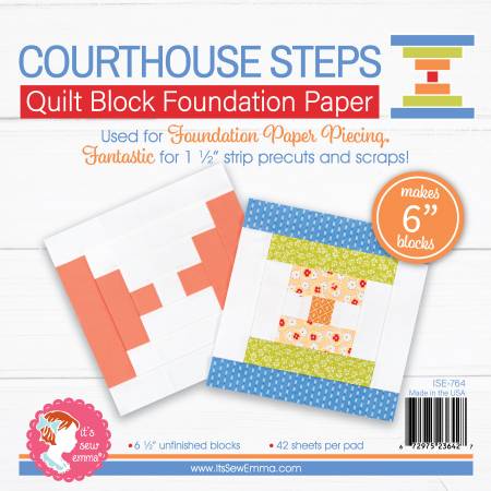 6 in Courthouse Steps Quilt Block Foundation Paper Pad