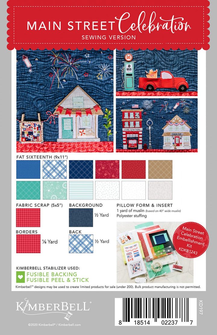 Mainstreet Celebration Bench Pillow (sewing version)