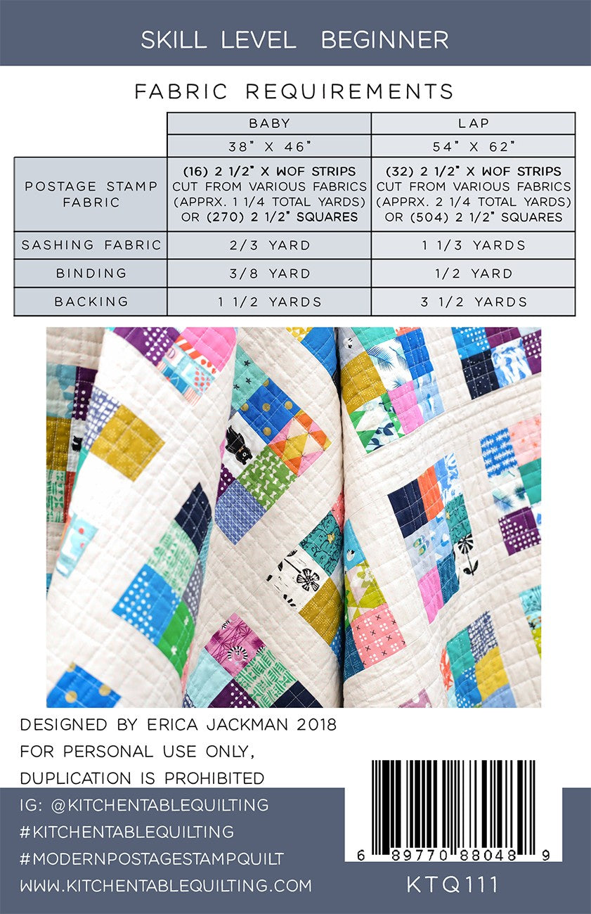 Modern Postage Stamp Quilt Pattern - Kitchen Table Quilting