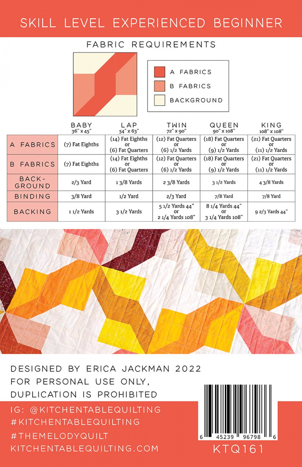 The Melody Quilt Pattern - Kitchen Table Quilting