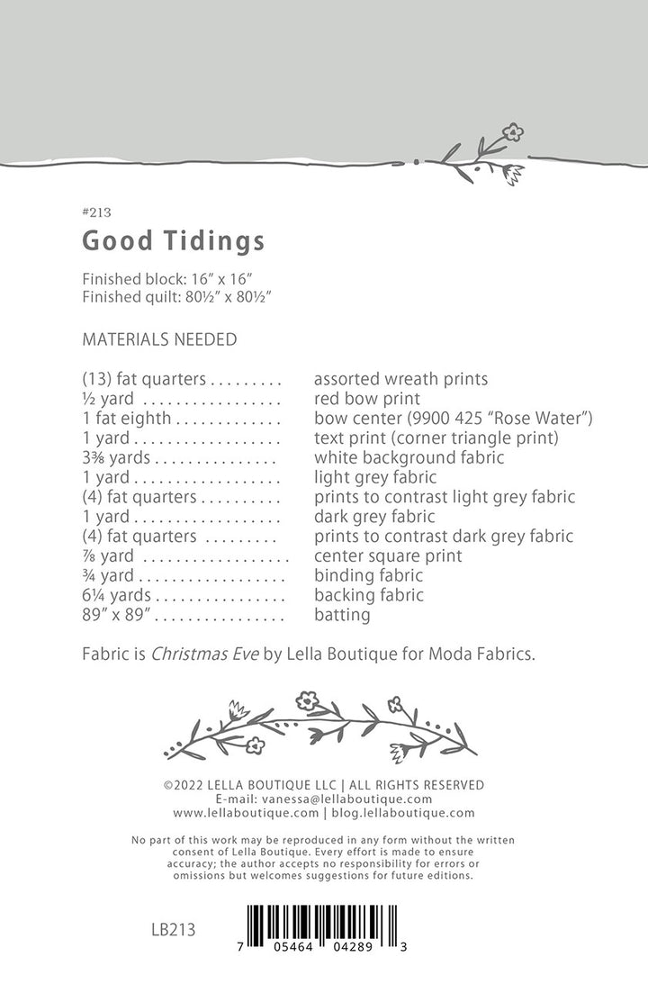 Good Tidings Quilt Pattern
