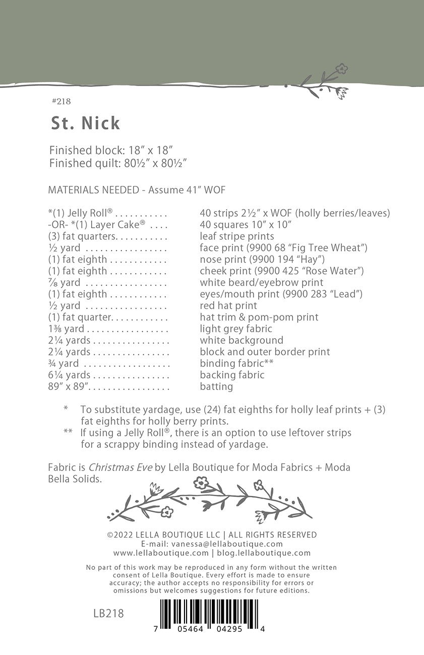 St. Nick Quilt Pattern