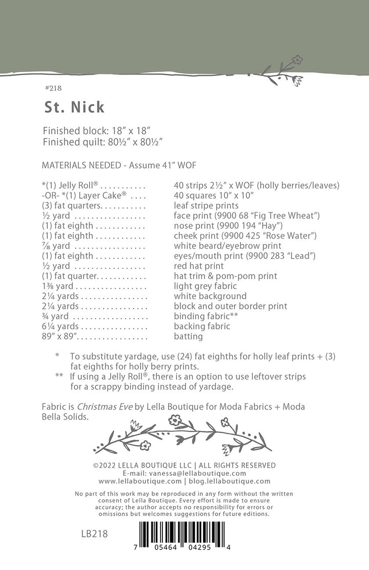 St. Nick Quilt Pattern