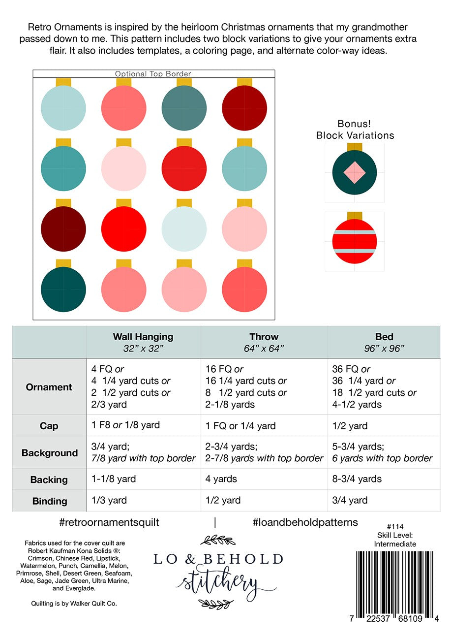 Retro Ornaments Quilt Pattern