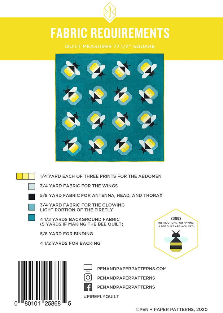 Firefly Quilt Pattern - Pen + Paper Patterns