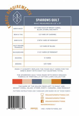 Sparrows Quilt Pattern - Pen + Paper Patterns