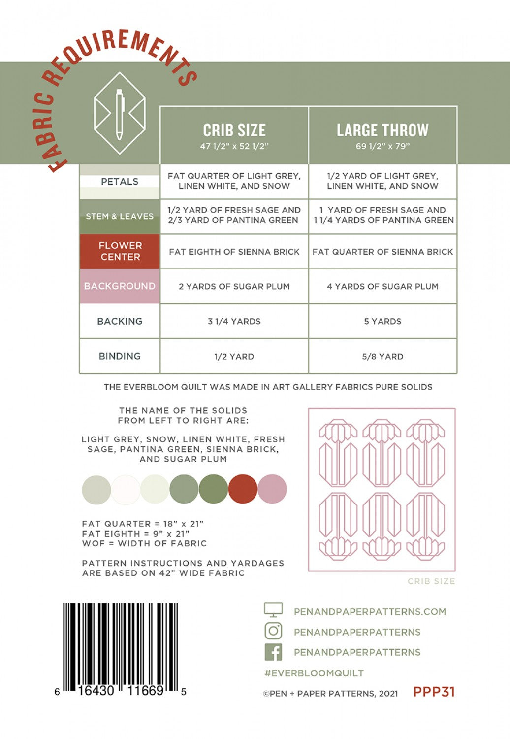 Everbloom Quilt Pattern - Pen + Paper Patterns