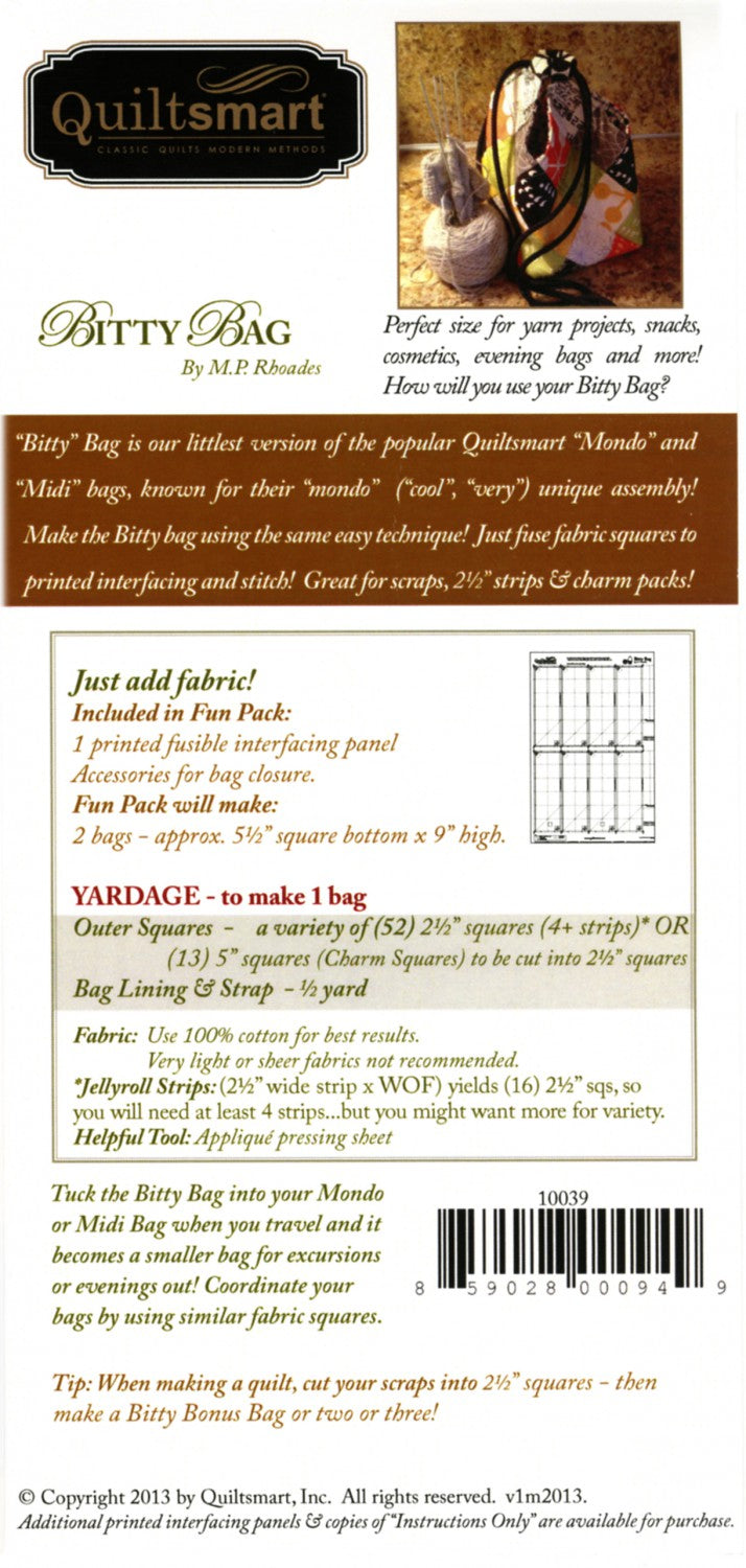 Bitty Bag Pattern - Quiltsmart