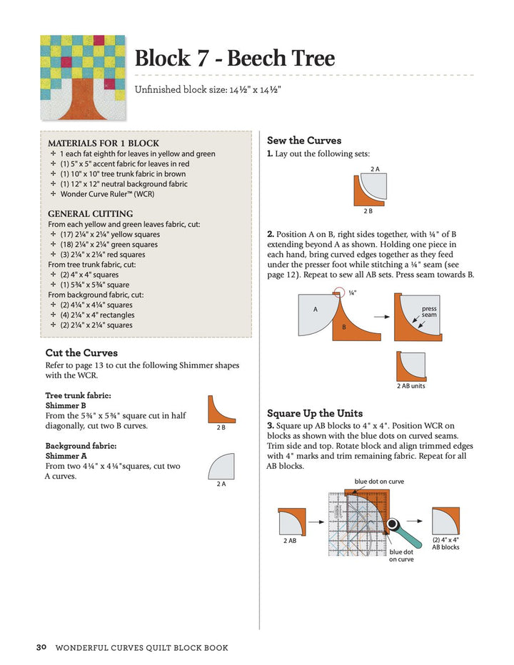 Wonderful Curves Sampler Quilt Block Book