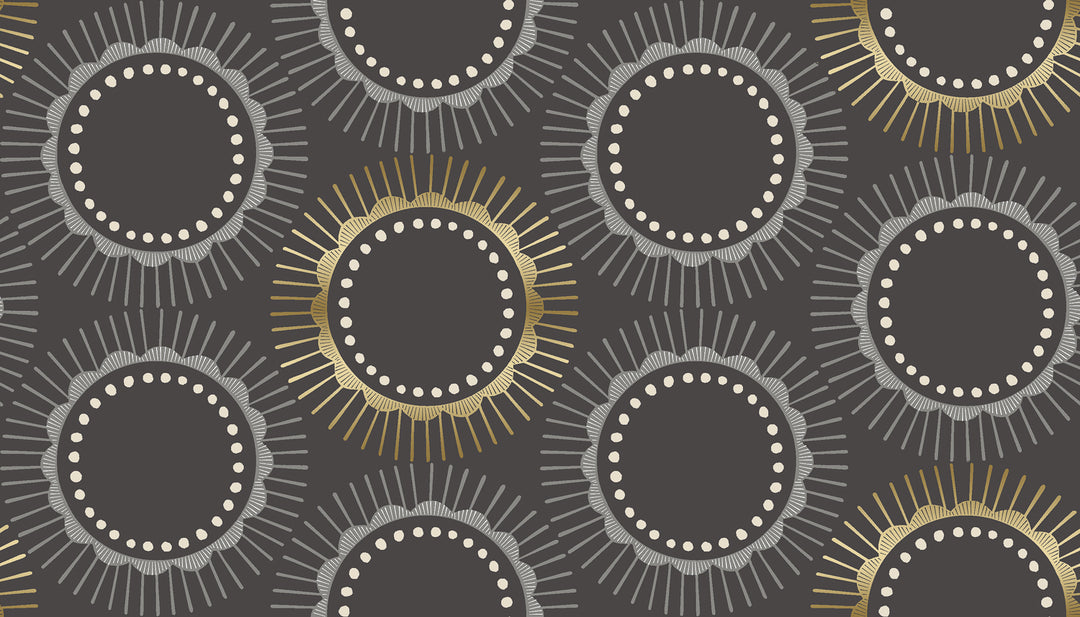 Kibori - Tara - Charcoal Metallic Fabric