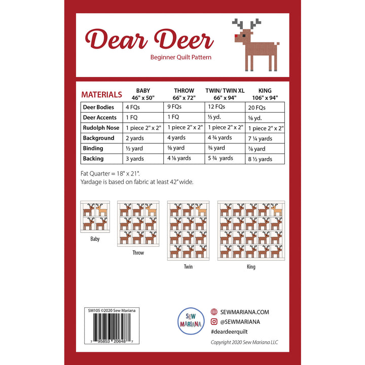 Dear Deer Quilt Pattern